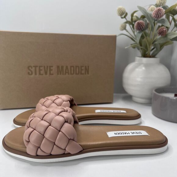 Steve Madden Paislee Flat Sandal Slip On Comfortable Blush PAIS01S1 Women's US 9 - Picture 1 of 10